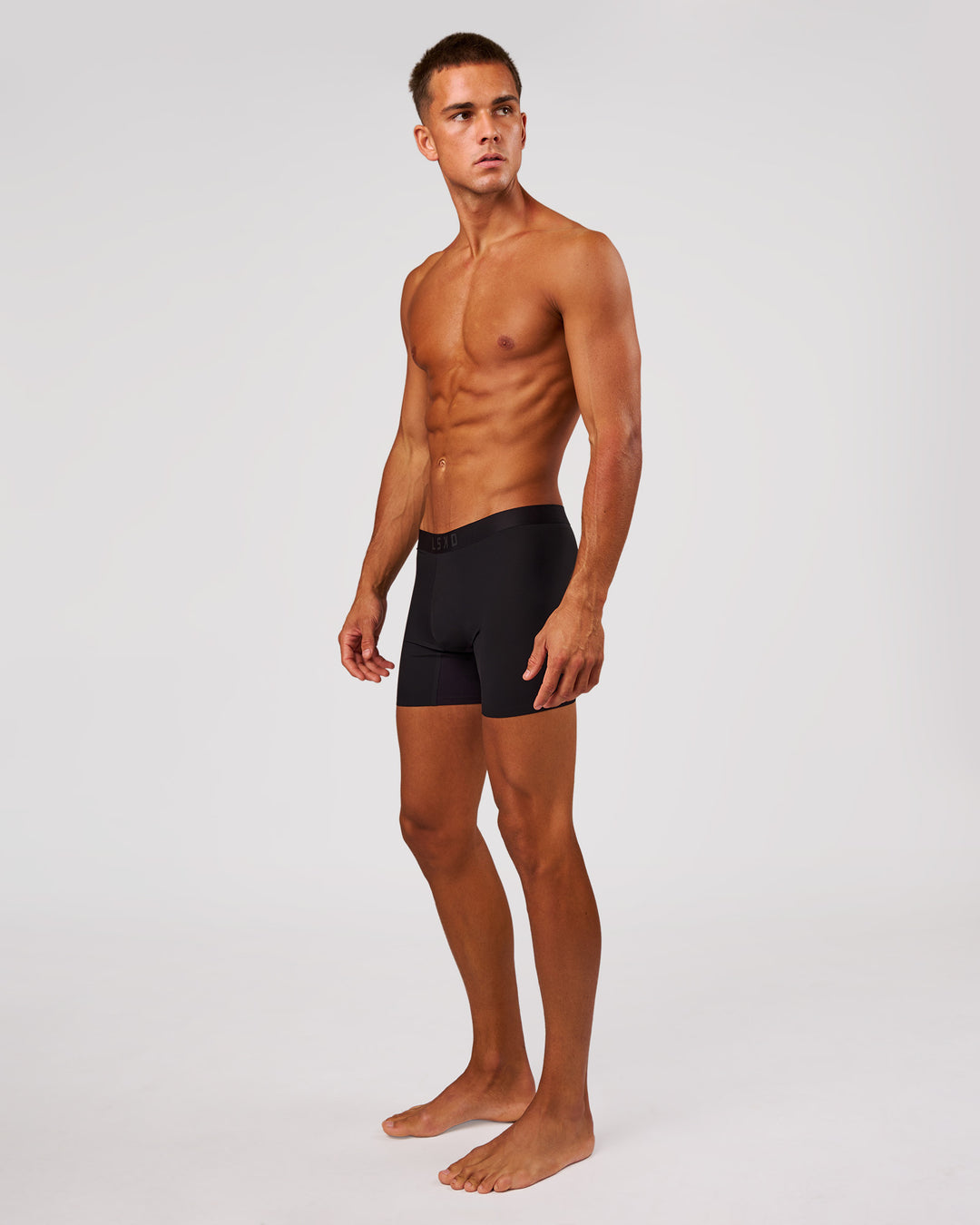 Man wearing Zero 5.5" Boxer Brief 2pk - Black | Model:Albert | Size:M - view 6