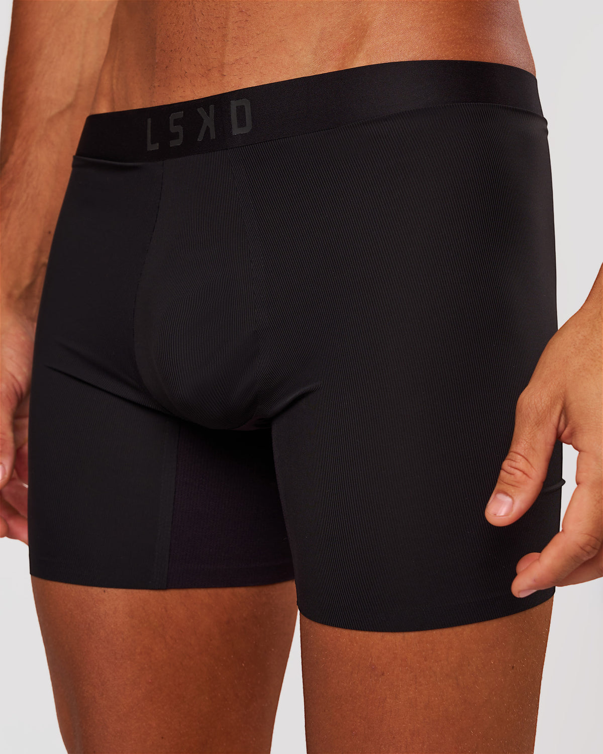 Man wearing Zero 5.5" Boxer Brief 2pk - Black | Model:Albert | Size:M - view 2