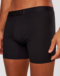 Man wearing Zero 5.5" Boxer Brief 2pk - Black | Model:Albert | Size:M | Thumbnail Index: 1