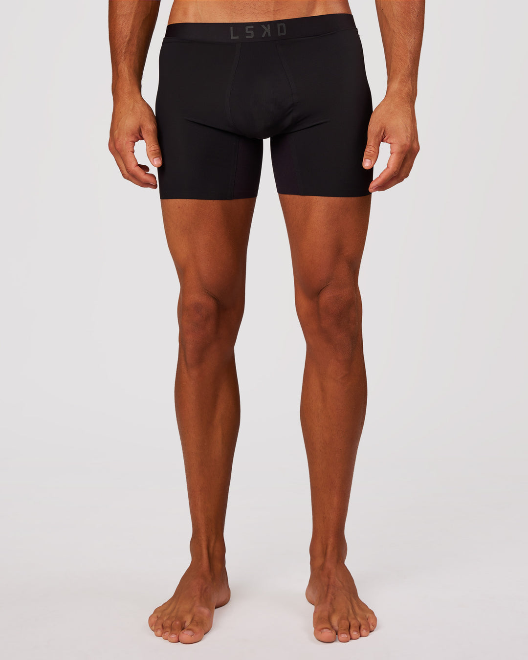 Man wearing Zero 5.5" Boxer Brief 2pk - Black | Model:Albert | Size:M - view 5