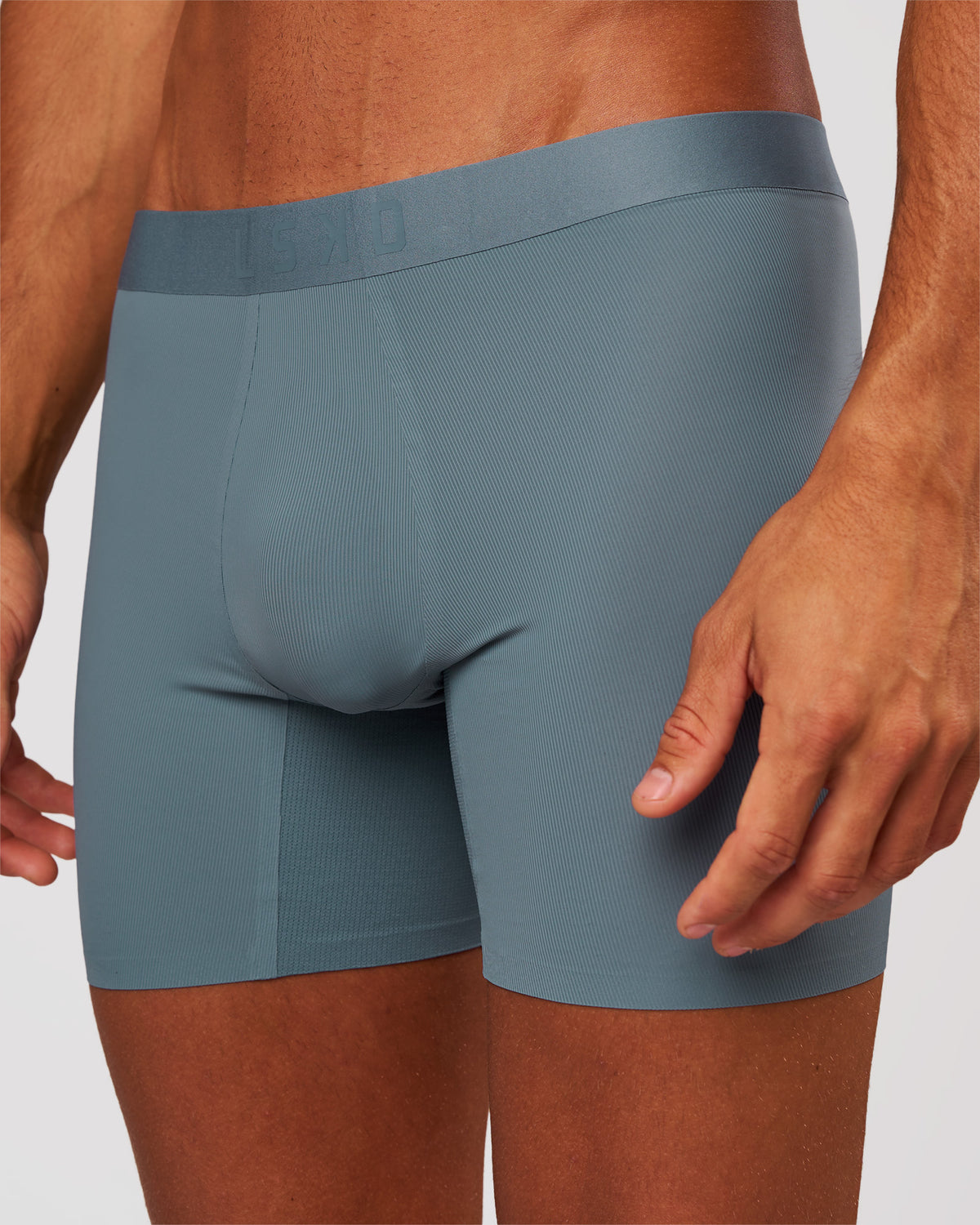 Man wearing Zero 5.5" Boxer Brief 2pk - Blue Mirage | Model:Albert | Size:M - view 2