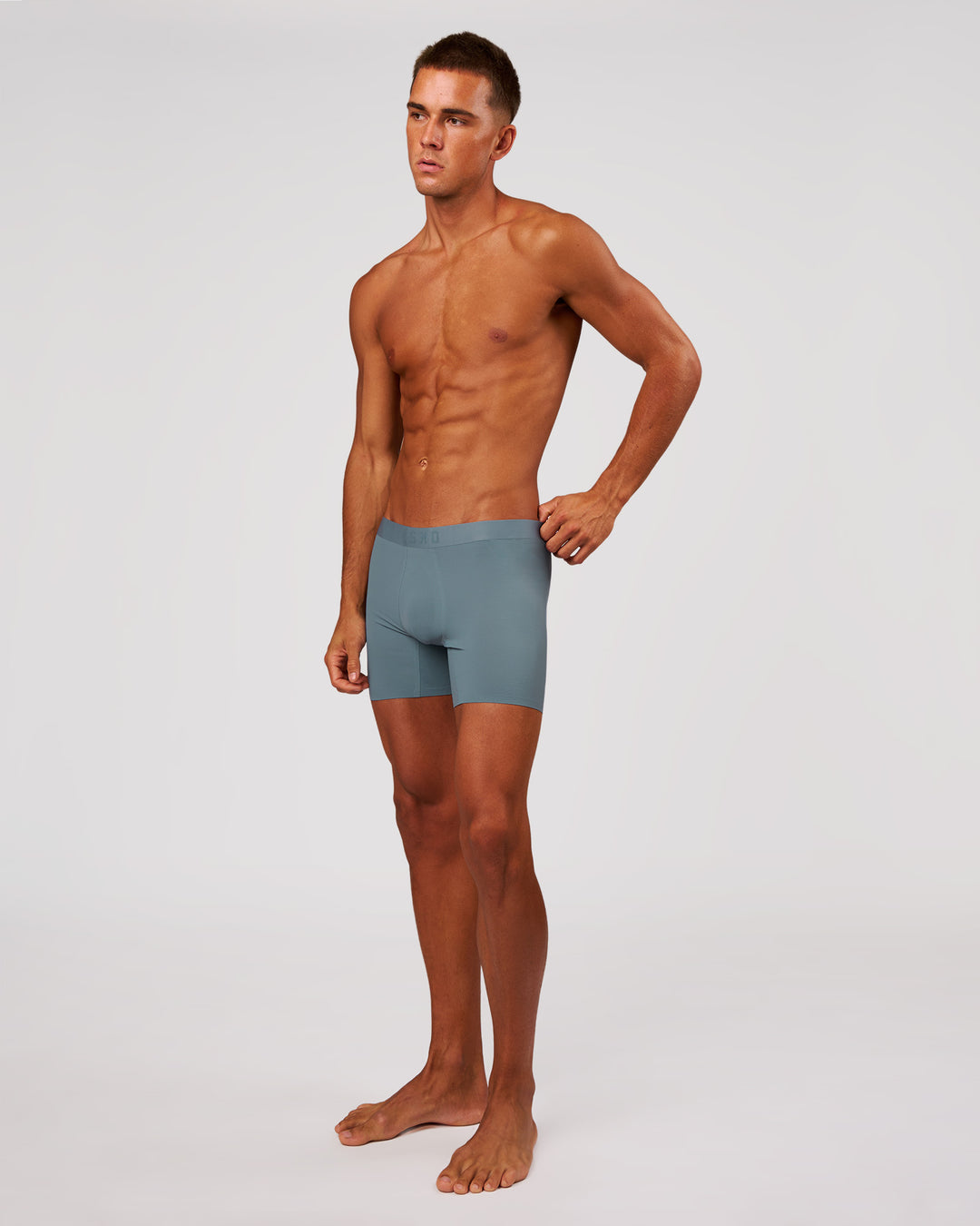 Man wearing Zero 5.5" Boxer Brief 2pk - Blue Mirage | Model:Albert | Size:M - view 6