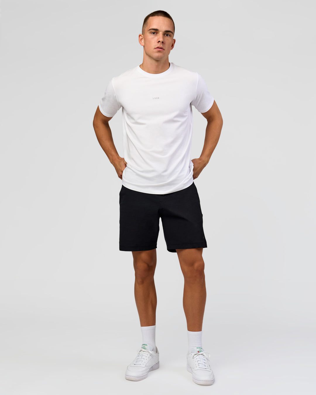 Man wearing Base FLXCotton Tee - White | Model:Base | Size:M