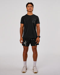 Man wearing Functional Training 5" Short - Bitmap Blur Black | Model:George | Size:M | Thumbnail Index: 5