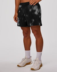 Man wearing Functional Training 5" Short - Bitmap Blur Black | Model:George | Size:M | Thumbnail Index: 6