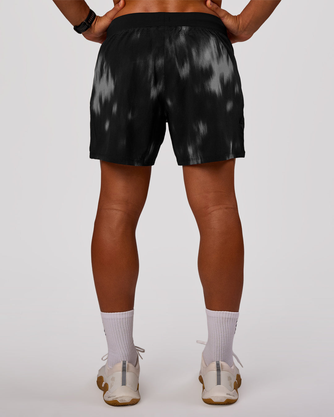 Man wearing Functional Training 5" Short - Bitmap Blur Black | Model:George | Size:M - view 8