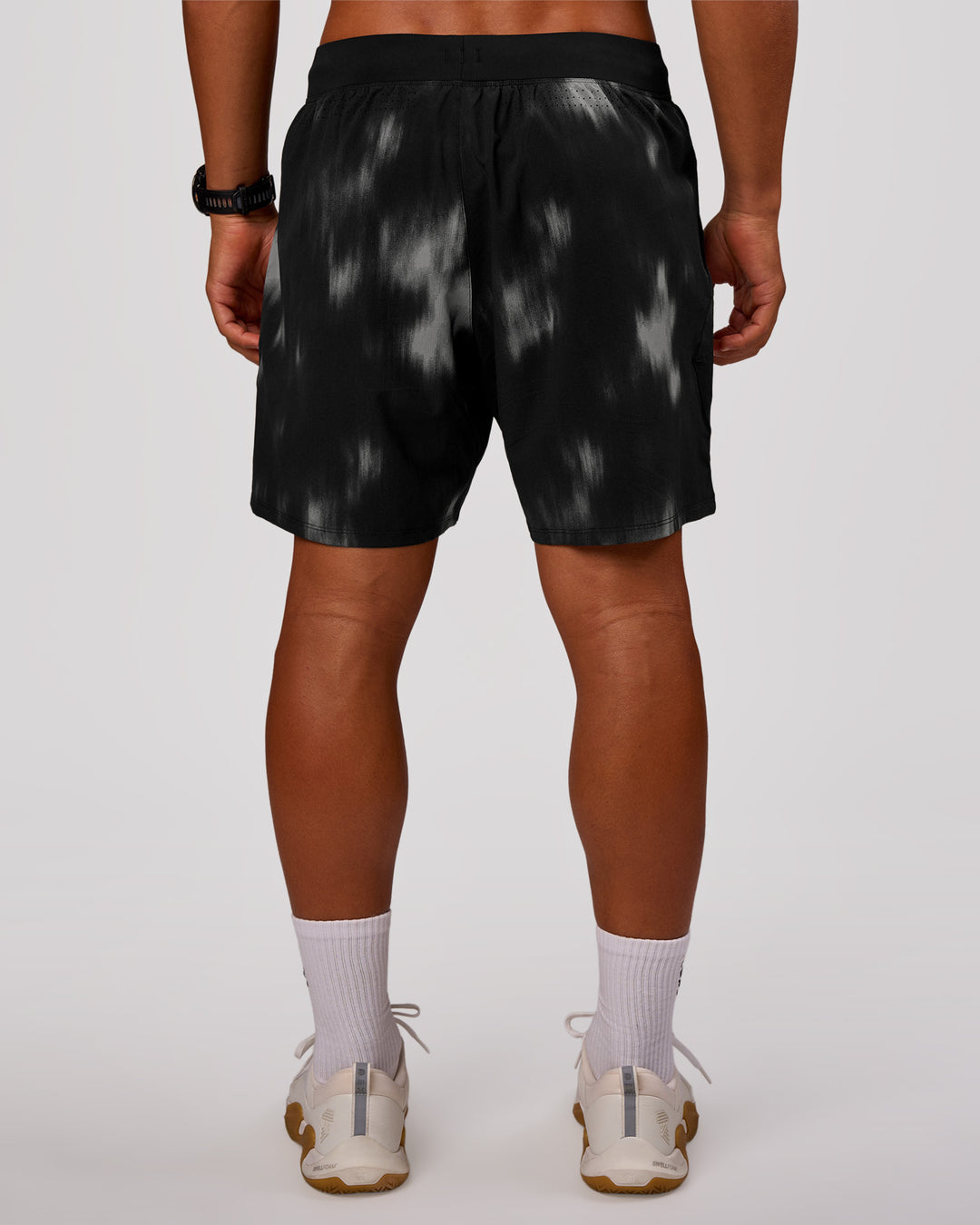 Man wearing Functional Training 7" Short - Bitmap Blur Black | Model:George | Size:M - view 3