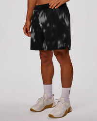 Man wearing Functional Training 7" Short - Bitmap Blur Black | Model:George | Size:M | Thumbnail Index: 3