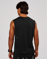 Man wearing Game Plan Rep Muscle Training Tank - Black-Onyx | Model:George | Size:M | Thumbnail Index: 2