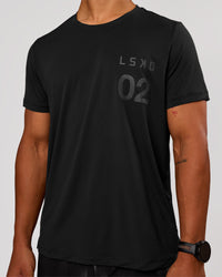 Man wearing Game Plan Rep Training Tee - Black-Onyx | Model:George | Size:M | Thumbnail Index: 0