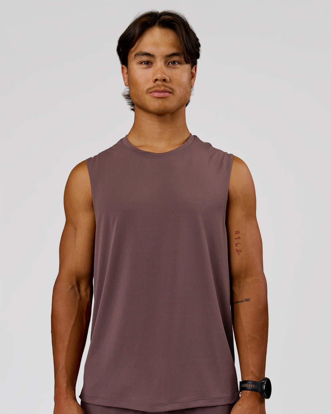Man wearing Rep Muscle Training Tank - Cocoa Powder-Off White | Model:George | Size:M - view 5