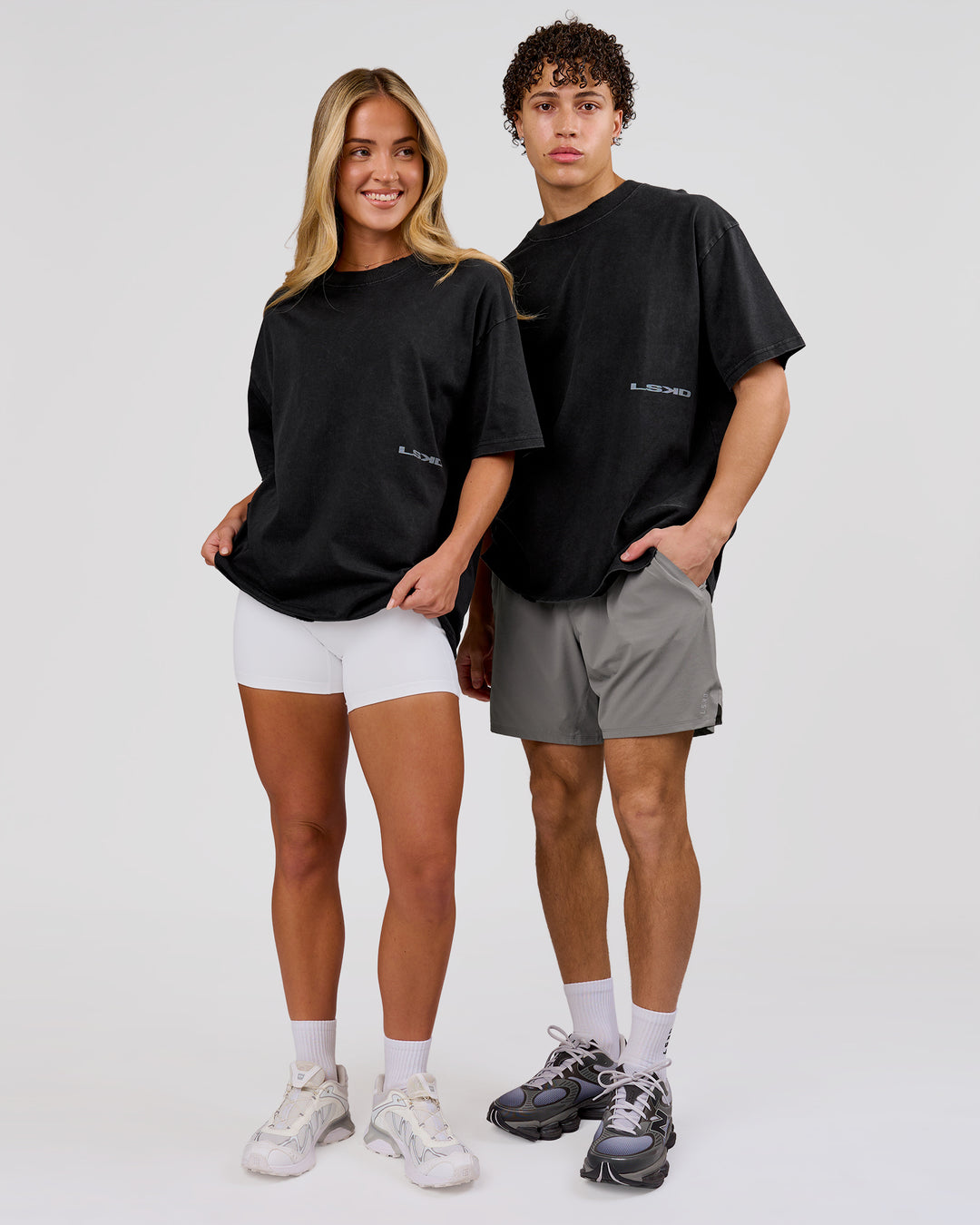Man wearing Backline Washed Heavyweight Oversized Tee - Black Washed | Model:Leandro | Size:M - view 16