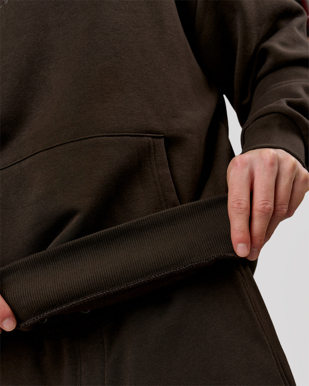 Man wearing Base Oversized Hoodie - Ground Coffee | Model:Leandro | Size:M - view 17
