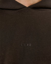 Man wearing Base Oversized Hoodie - Ground Coffee | Model:Leandro | Size:M | Thumbnail Index: 18