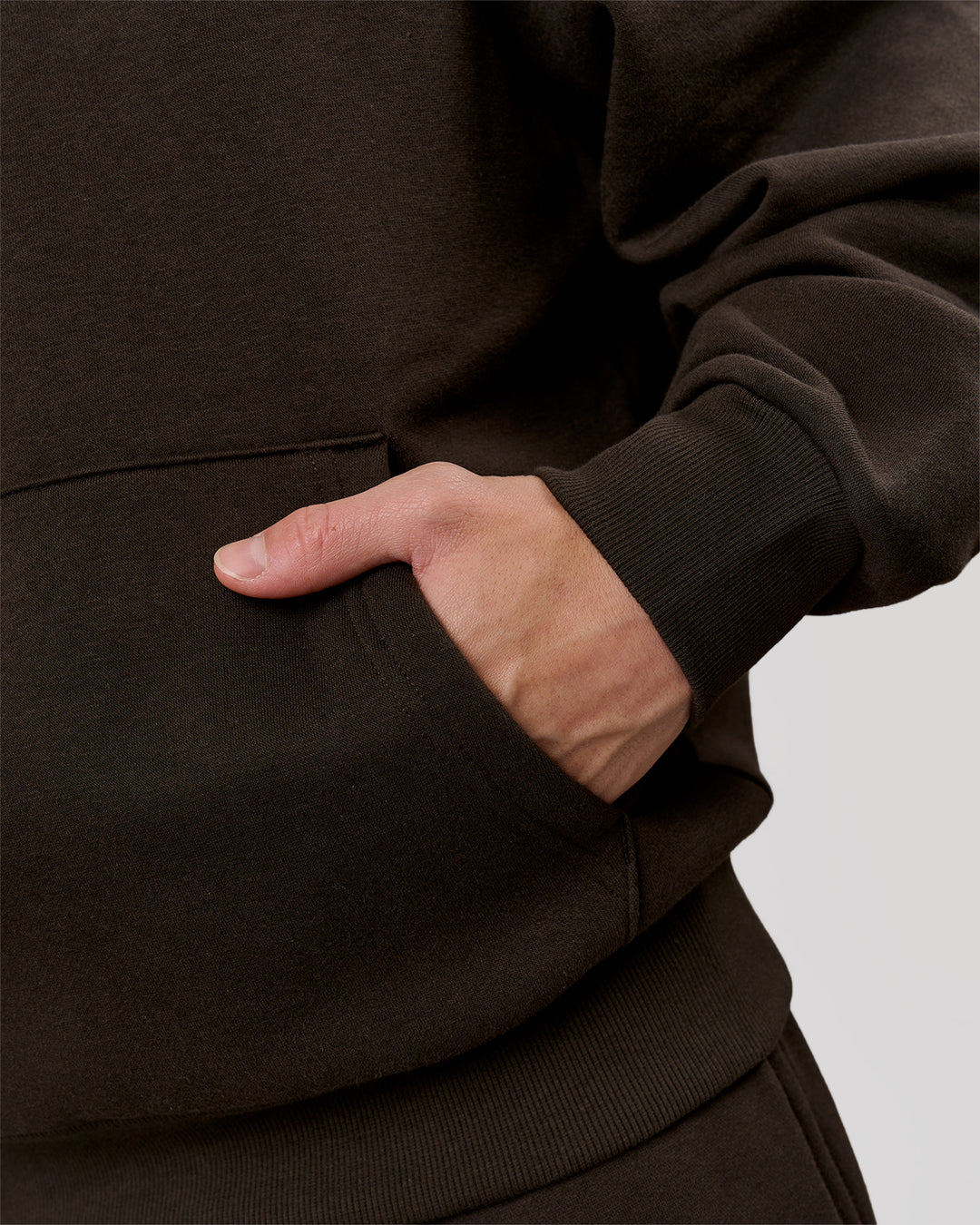 Man wearing Base Oversized Hoodie - Ground Coffee | Model:Leandro | Size:M - view 22