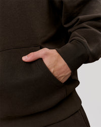 Man wearing Base Oversized Hoodie - Ground Coffee | Model:Leandro | Size:M | Thumbnail Index: 21
