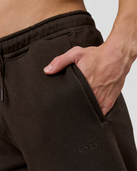 Man wearing Base Wide Leg Track Pant - Ground Coffee | Model:Leandro | Size:M | Thumbnail Index: 5