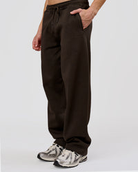 Man wearing Base Wide Leg Track Pant - Ground Coffee | Model:Leandro | Size:M | Thumbnail Index: 6