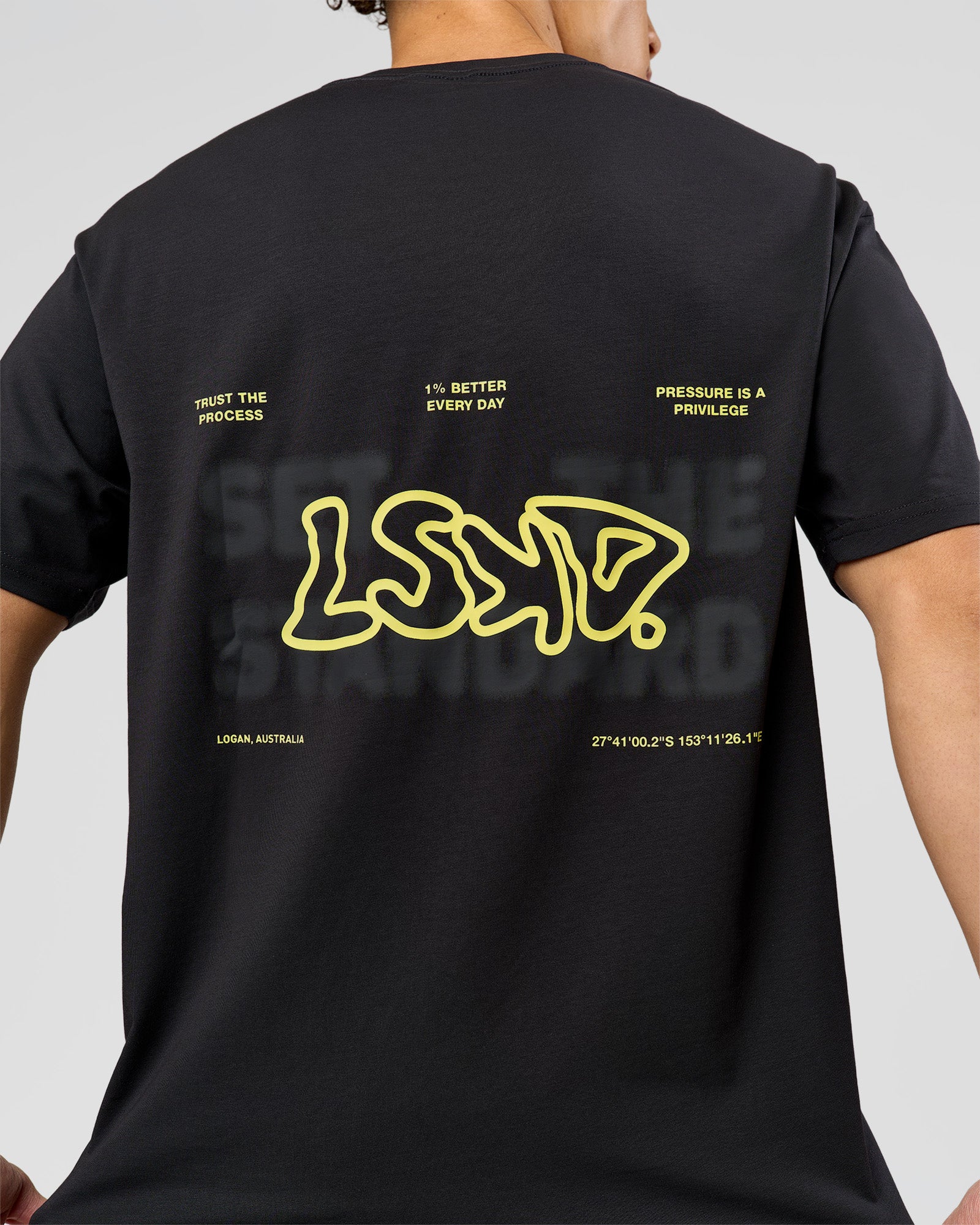 Benchmark FLXCotton Oversized Tee - Onyx-Yellow Fizz | LSKD