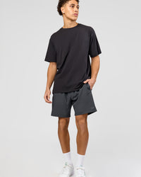 Man wearing Benchmark FLXCotton Oversized Tee - Onyx-Yellow Fizz | Model:Leandro | Size:M | Thumbnail Index: 10