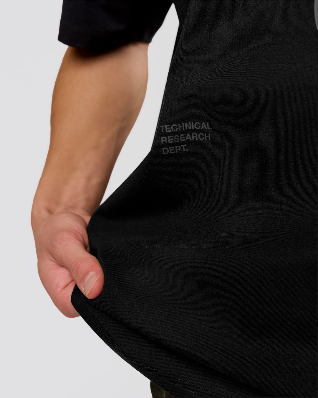 Man wearing Game Plan Heavyweight FLXCotton Oversized Tee - Black | Model:Leandro | Size:M - view 16