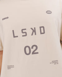 Man wearing Game Plan Heavyweight FLXCotton Oversized Tee - Vanilla Bean | Model:Leandro | Size:M | Thumbnail Index: 9