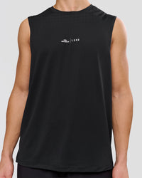 Man wearing Movember x LSKD Rep Muscle Training Tank - Black | Model:Leandro | Size:M | Thumbnail Index: 4