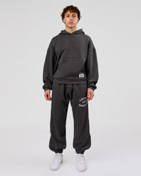 Man wearing Playbook Boxy Hoodie - Onyx-Off White | Model:Leandro | Size:M | Thumbnail Index: 10