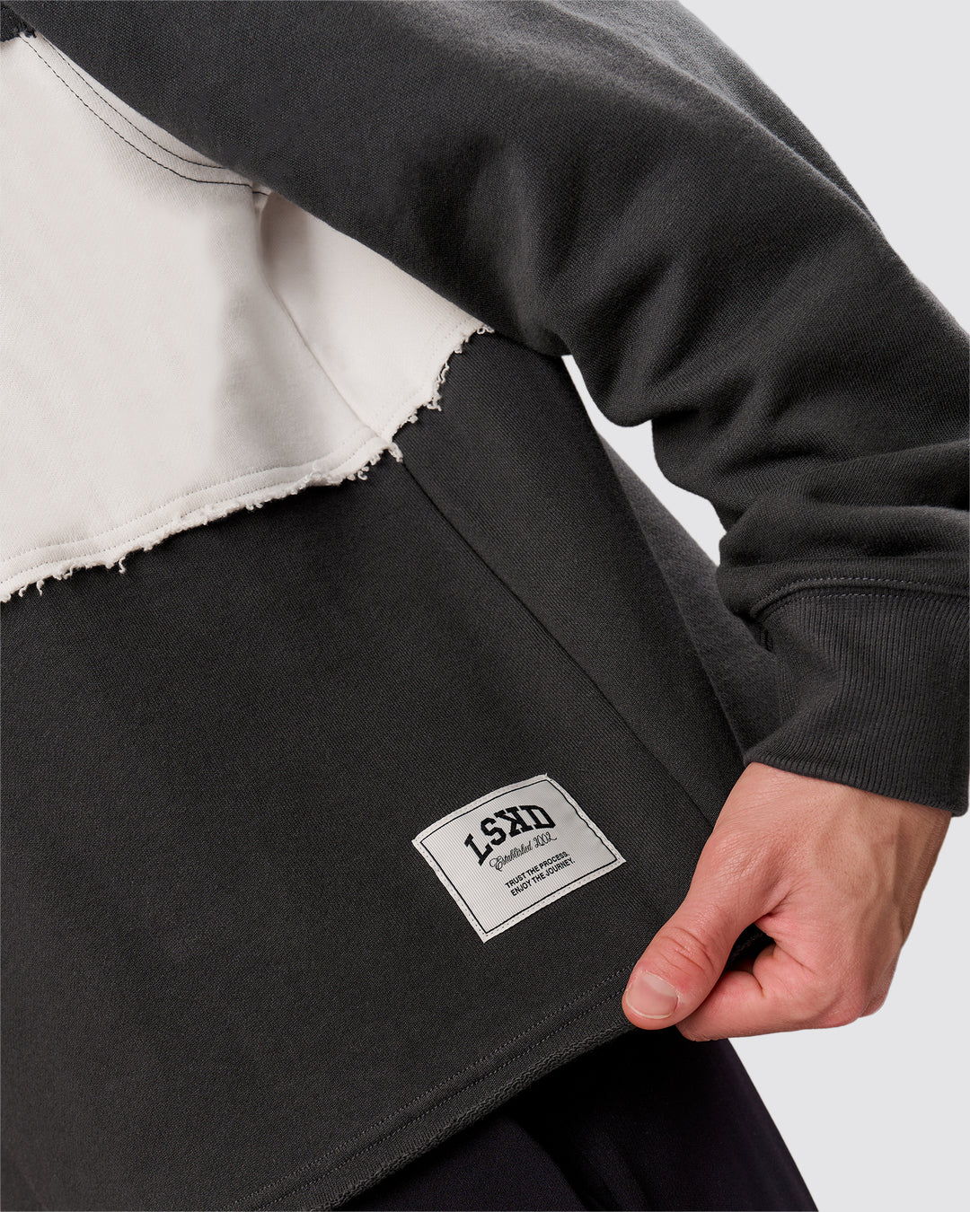 Man wearing Playbook Unisex Collared Sweater - Onyx-Off White | Model:Leandro | Size:M - view 10