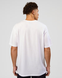 Man wearing VS1 Enjoy The Journey FLXCotton Oversize Tee - White | Model:Leandro | Size:M | Thumbnail Index: 5