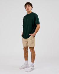 Man wearing VS26 MFBS FLXCotton Oversize Tee - Midnight Green-Pink Rose | Model:Leandro | Size:M | Thumbnail Index: 9