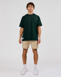 Man wearing VS26 MFBS FLXCotton Oversize Tee - Midnight Green-Pink Rose | Model:Leandro | Size:M | Thumbnail Index: 13