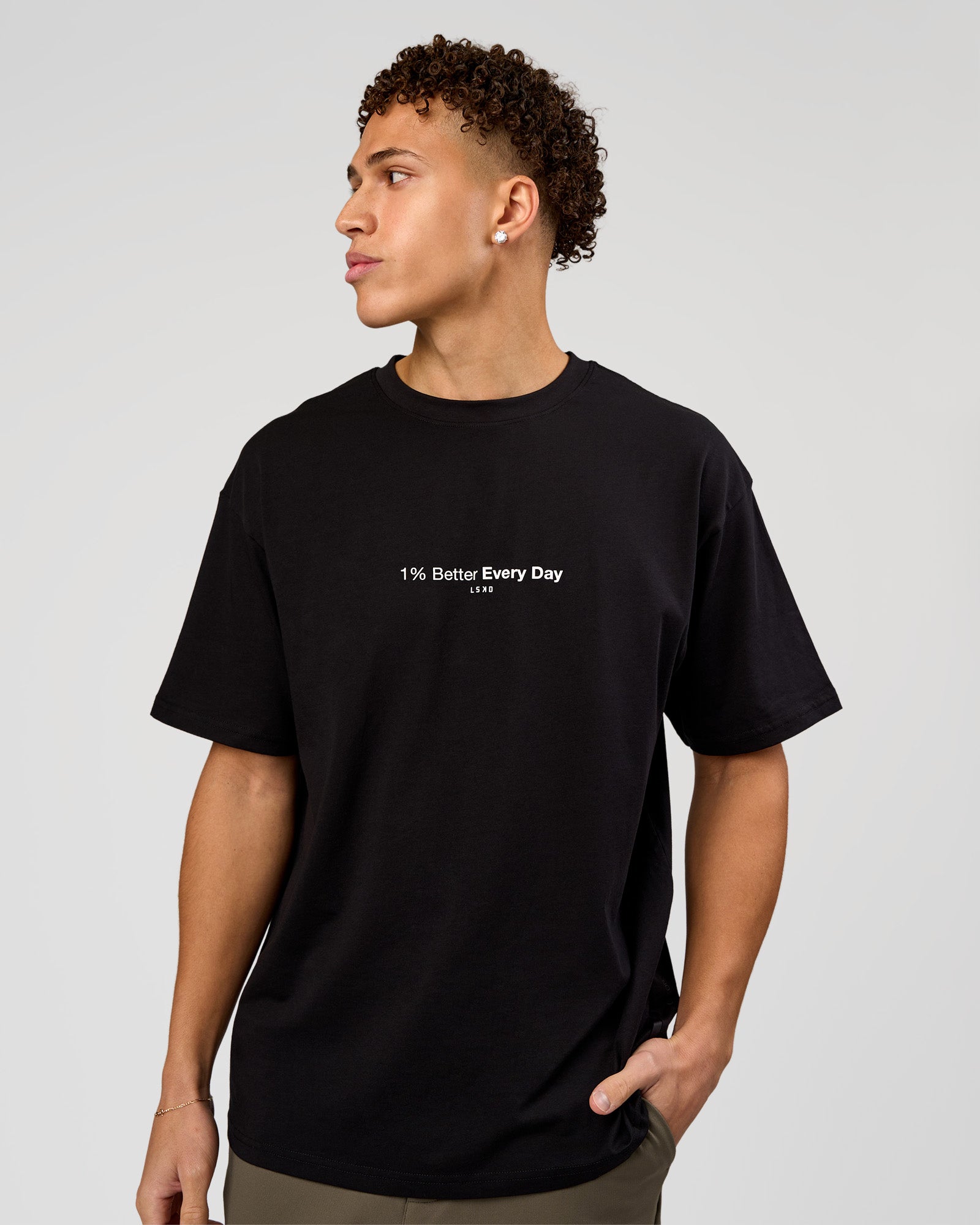 VS6 1% Better FLXCotton Oversize Tee - Black | LSKD