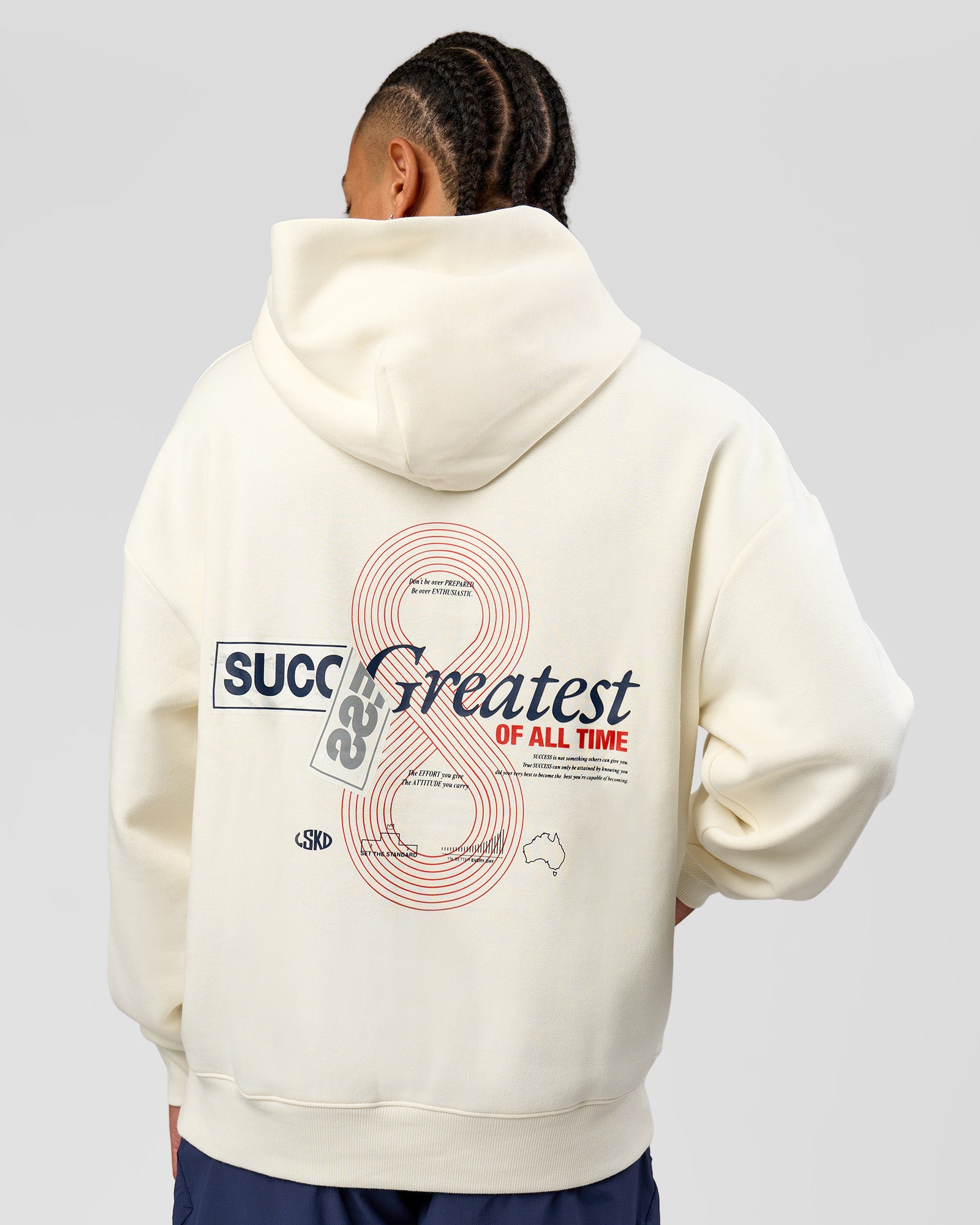 Greatest of All Time Heavyweight Oversized Hoodie - Off White | LSKD