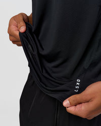 Man wearing Rep Training Tank - Black | Model:Malebo | Size:M | Thumbnail Index: 3