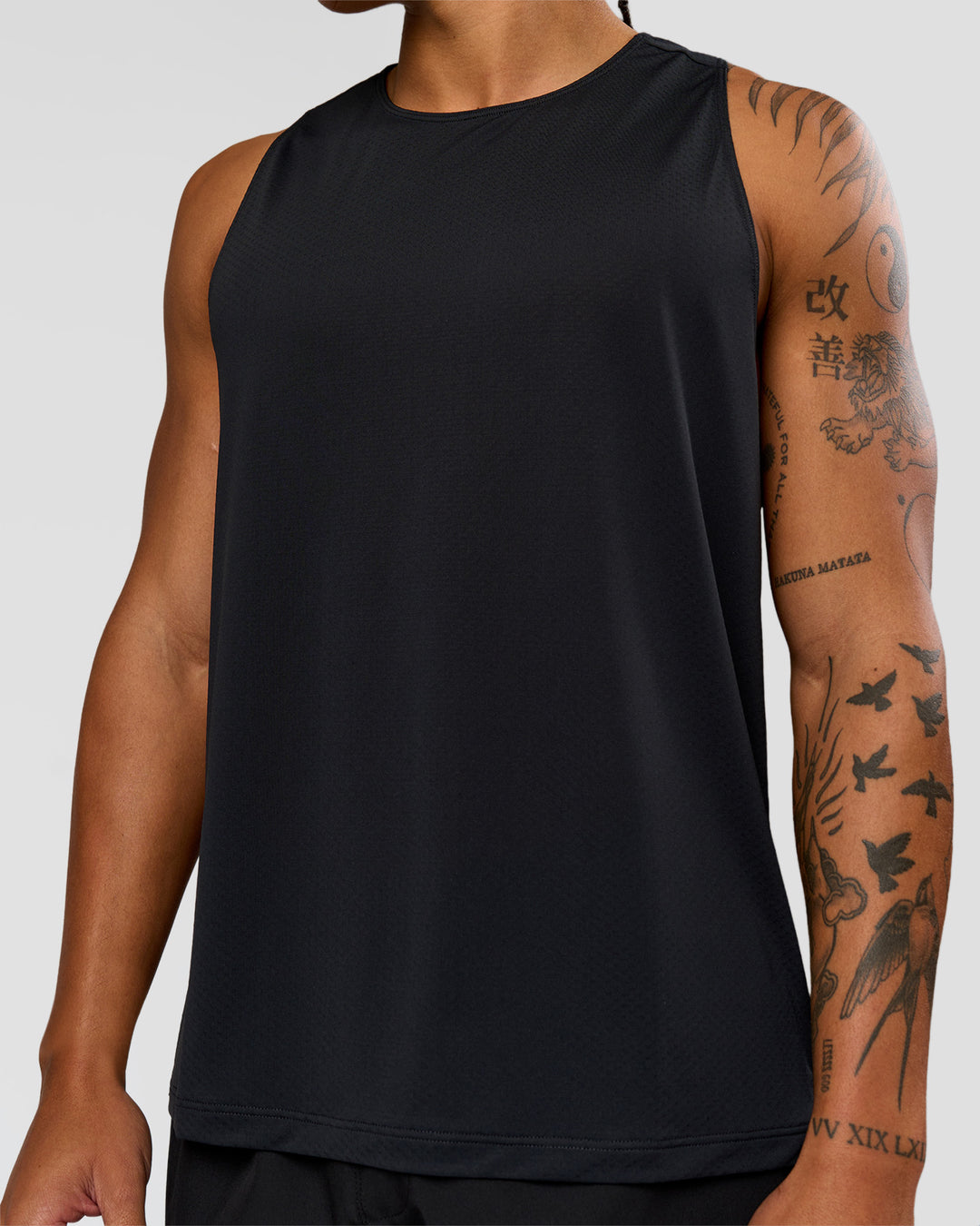 Man wearing Rep Training Tank - Black | Model:Malebo | Size:M - view 2