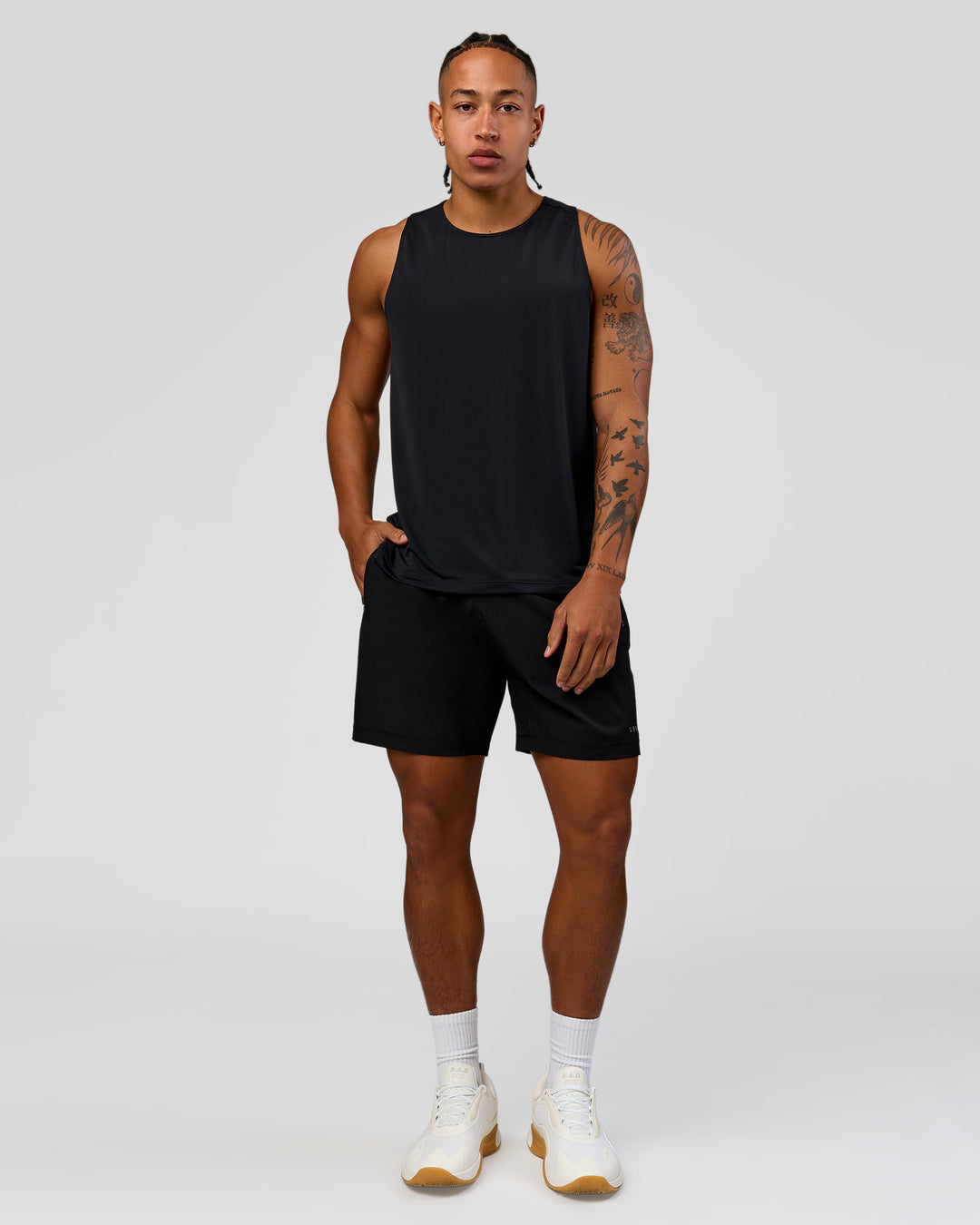 Man wearing Rep Training Tank - Black | Model:Malebo | Size:M - view 6