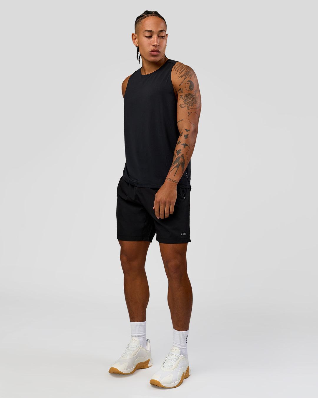 Man wearing Rep Training Tank - Black | Model:Malebo | Size:M - view 7