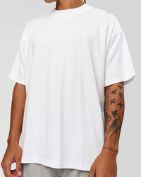 Man wearing Strong is Beautiful Heavyweight Oversized Tee - White | Model:Malebo | Size:M | Thumbnail Index: 5
