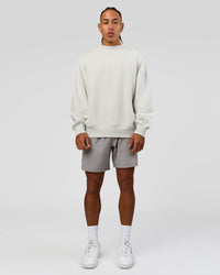 Man wearing Strong is Beautiful Oversized Sweater - Silver Marl | Model:Malebo | Size:M | Thumbnail Index: 4