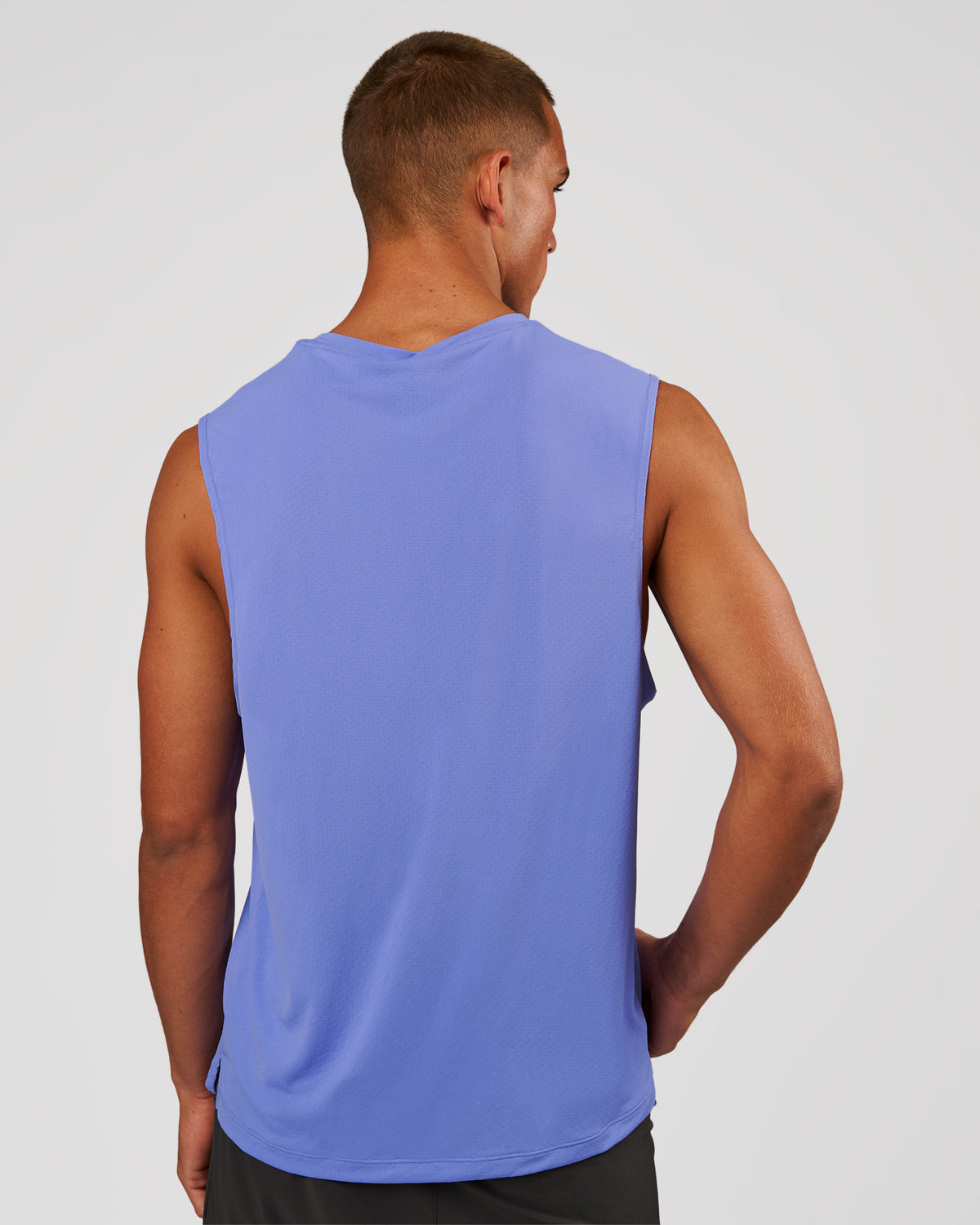 Man wearing Rep Muscle Training Tank - Bluebell | Model:Rep | Size:M