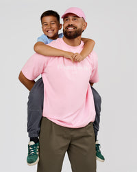 Man wearing VS6 1% Better Fathers Day FLXCotton Oversized Tee - Marshmallow | Model:Jordan | Size:XL | Thumbnail Index: 10