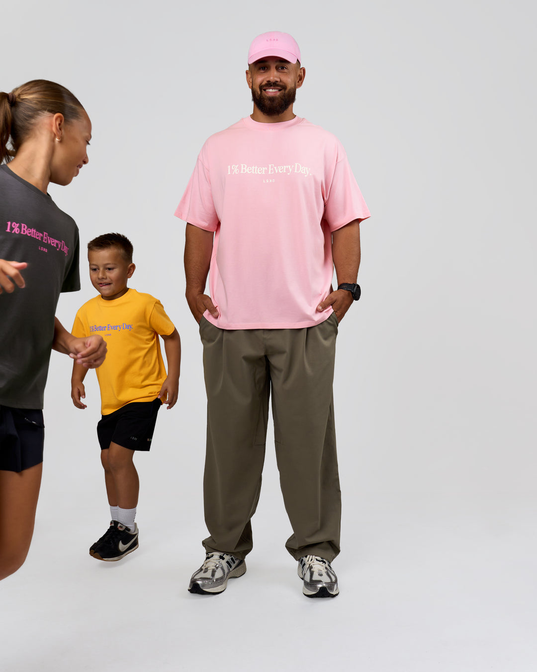 Man wearing VS6 1% Better Fathers Day FLXCotton Oversized Tee - Marshmallow | Model:Jordan | Size:XL - view 10