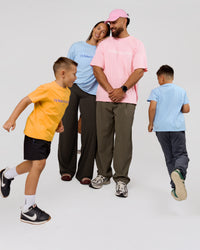 Man wearing VS6 1% Better Fathers Day FLXCotton Oversized Tee - Marshmallow | Model:Jordan | Size:XL | Thumbnail Index: 11
