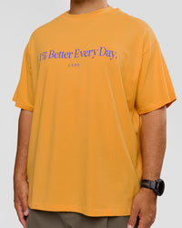 Man wearing VS6 1% Better Fathers Day FLXCotton Oversized Tee - Warm Apricot | Model:Jordan | Size:XL | Thumbnail Index: 4