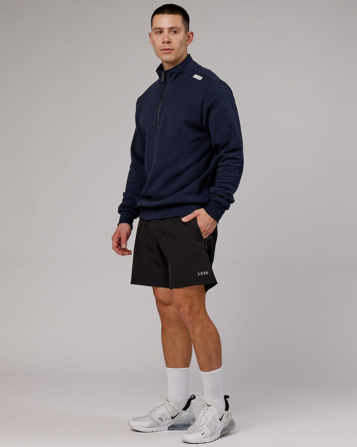 Unisex Victory 1/4 Zip Sweater Oversize - Navy