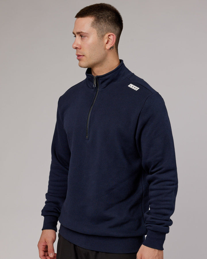 Unisex Victory 1/4 Zip Sweater Oversize - Navy