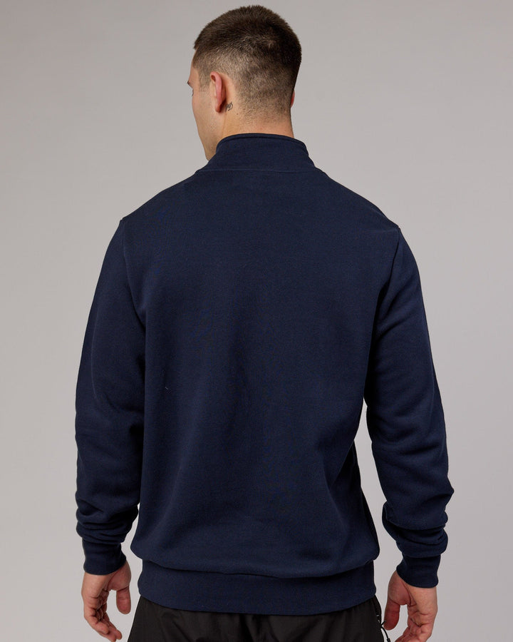 Unisex Victory 1/4 Zip Sweater Oversize - Navy