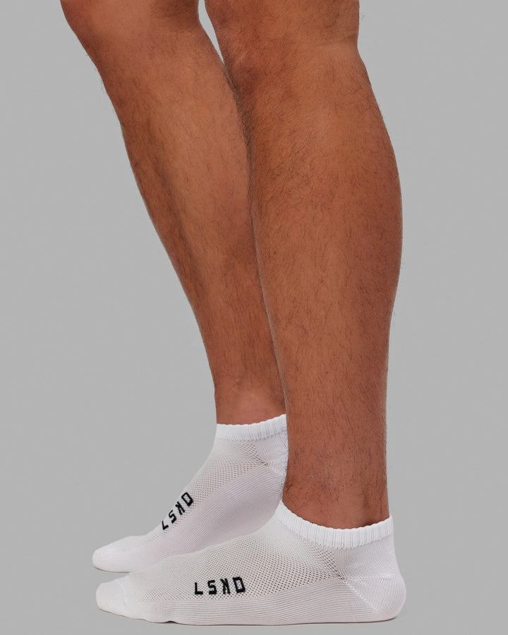 Mens 3 Pack Covert Ankle Socks - White