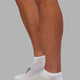 Mens 3 Pack Covert Ankle Socks - White